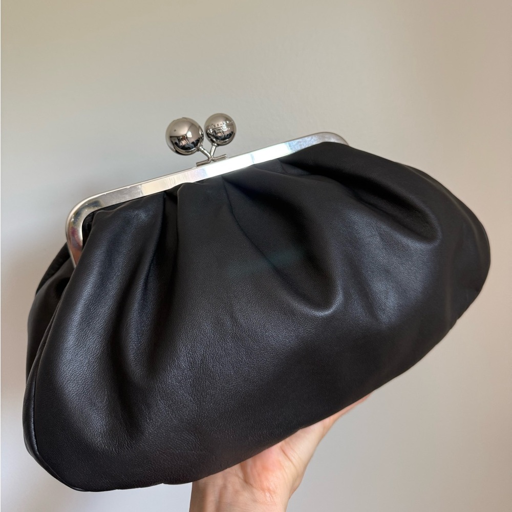 Max Mara Weekend Pasticcino Black Leather Clutch - BLACK